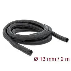 Delock D18853 - Braided Sleeve, Self-Closing, 2m x 13mm, Black