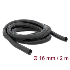 Delock D18854 - Braided Sleeve, Self-Closing, 2m x 16mm, Black