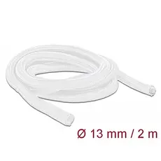 Delock D20698 - Braided Sleeve, Self-Closing, 2m x 13mm, White