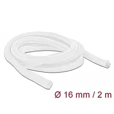 Delock D20699 - Braided Sleeve, Self-Closing, 2m x 16mm, White