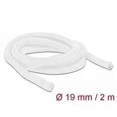 Delock D20700 - Braided Sleeve, Self-Closing, 2m x 19mm, White