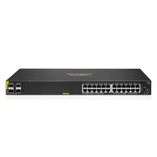 Aruba 6100 - Network Switch, 24G, Class4, PoE, 4SFP+, 370W, Managed, L3, Gigabit Ethernet (10/100/1000), Power over Ethernet (PoE), 1U, Black