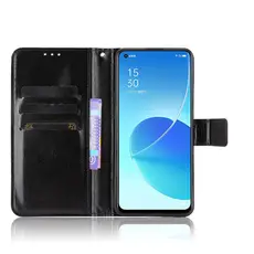 Leather wallet protective cover for oppo Reno6
