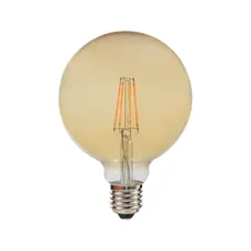 Semicom SE-FDG125A/8WW - Filament Bulb, 8W, G125, Amber-Yellow Light