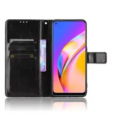 Leather wallet protective cover for OPPO A94 5G
