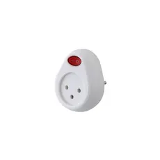 שקע כוח+תקע+מפסק מואר 16A לבן