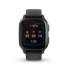 Garmin Venu Sq2 Music - Smart Watch, Slate, Black Band