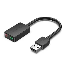 Vention CDYB0 - 2-port USB External Sound Card, 0.15M, Black