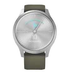 Garmin Vivomove Luxe - Smart Watch, Silver-Moss Green, Silicone