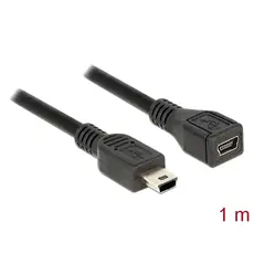 Delock 82667 - Cable USB 2.0 mini-B Extension male/female, 1m