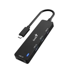 Genius 31240002401 4-port USB 3.0 Hub - 4-port, USB 3.0, Black, 2YR