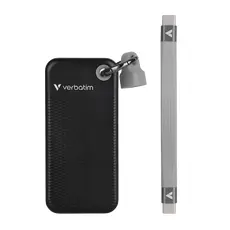 Verbatim Pocket - 2TB External SSD, USB 3.2 Gen 2, Black/Grey