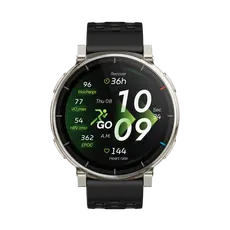 Amazfit Active 3 Smartwatch - 1.32", AMOLED, Digital, Touchscreen, GPS (satellite), Black/Silver