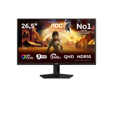 AOC Q27G41ZDF Gaming Monitor - 26.5", Quad HD, QD-OLED, 240 Hz, Black, Red