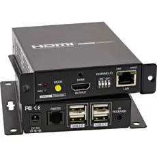 InLine 64601 Transmitter & Receiver - Wired, 100 m, 30 Hz, HDMI 2.0, Black