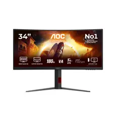 AOC CU34G4 Gaming Monitor - 34", UltraWide Quad HD, 180 Hz, Fast VA, Curved