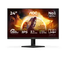 AOC 24G4ZRE Gaming Monitor - 23.8", Full HD, Fast IPS, 260 Hz, 16:9, Flat, Black, Red – מסך מחשב