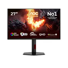 AOC Q27G4SDR Gaming Monitor - 26.5", Quad HD, QD-OLED, 360 Hz, Black, Red, 3YR
