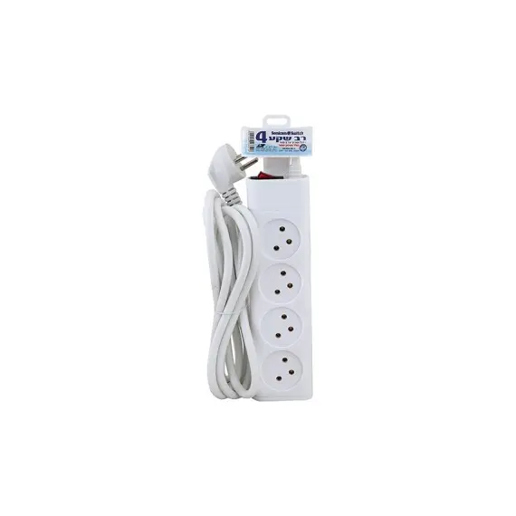 Semicom SW-MS4-3M+S - Multi-Socket 4 to 3m + Circuit Breaker
