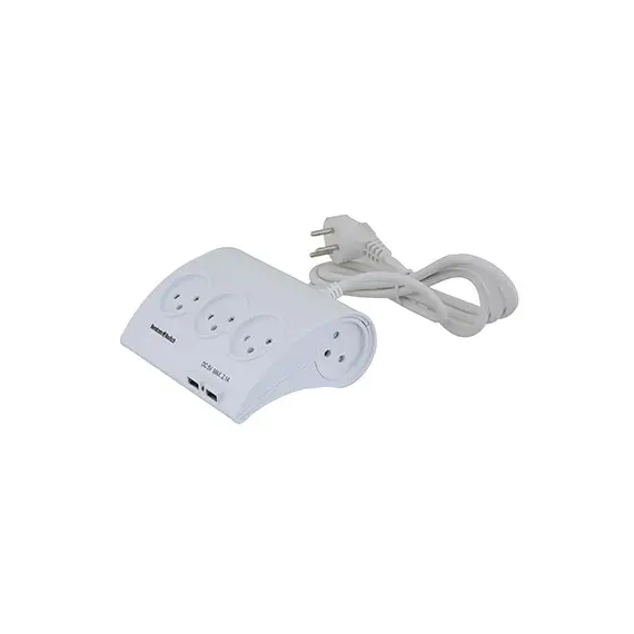 רב שקע 5+מטען 2xUSB 2.1A מעוצב