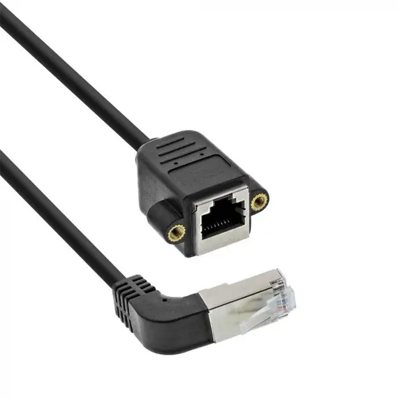 InLine CA-400510 - Patch Cable Extension with Latch, SF/UTP, Cat.5e, 250MHz, Copper, 0.5m, Black