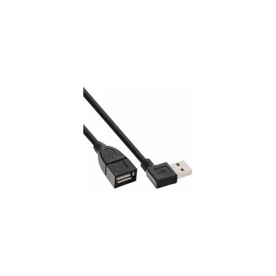 InLine CA-472120 - USB 2.0 Smart Cable, Angled + Reversible Type A Male to Female, 1m, Black