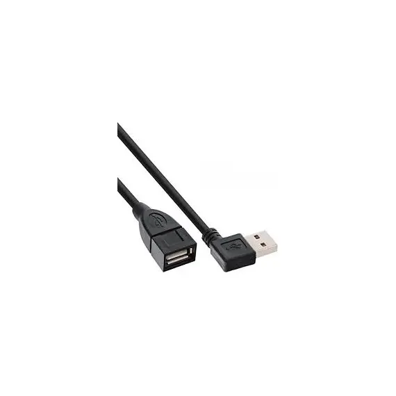 InLine CA-472130 - USB 2.0 Smart Cable, Angled + Reversible Type A Male to Female, 2m, Black