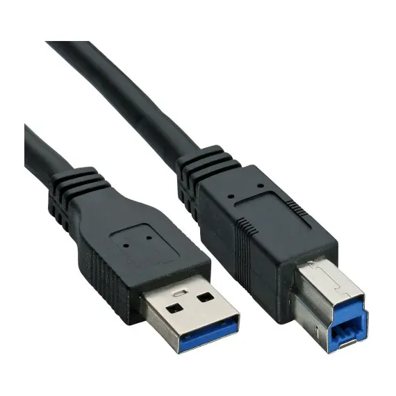 InLine CA-475080 - USB 3.0 Cable, Type A Male to Type B Male, 0.3m, Black