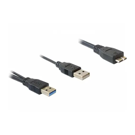 InLine® CA-475252 - USB 3.0 Y-Cable, 2x Type A Male To Micro B Male, 0.2m, Black