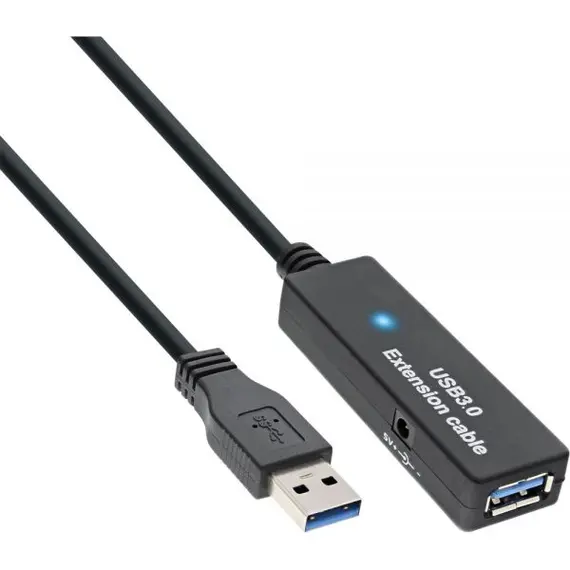 InLine CA-475292 - USB 3.0 Active Extension, A Plug  to A Socket, 10m, Black