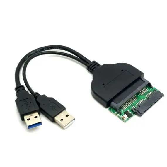 MoxPlug UM-159 - USB 3.0 to to Micro SATA Adapter for 1.8" 2.5" Hard Disk Driver With Extral USB