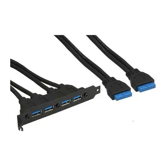 InLine 33390D - Slot Bracket 4x USB 3.0 A Female / Internal, Mainboard Plug, 0.5m