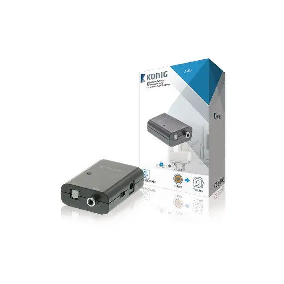 ממיר קואקס (S/PDIF) לאופטי (TOSLINK)