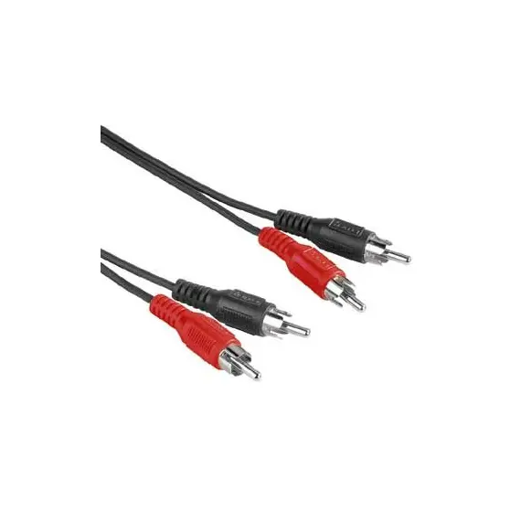 Nedis CA-550470 - Stereo Audio Cable 2x RCA Male to 2x RCA Male, Nickel Plated, 5m,Round, Black