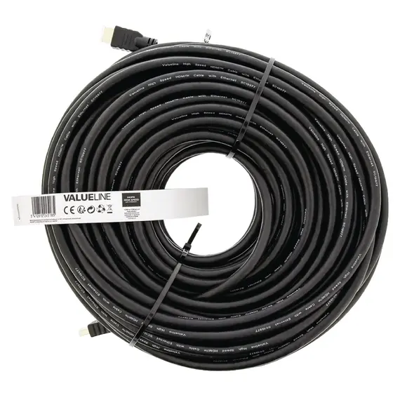 Valueline VGVT34000B300 - HDMI Cable with Ethernet HDMI Connector - HDMI Connector 30m, Black
