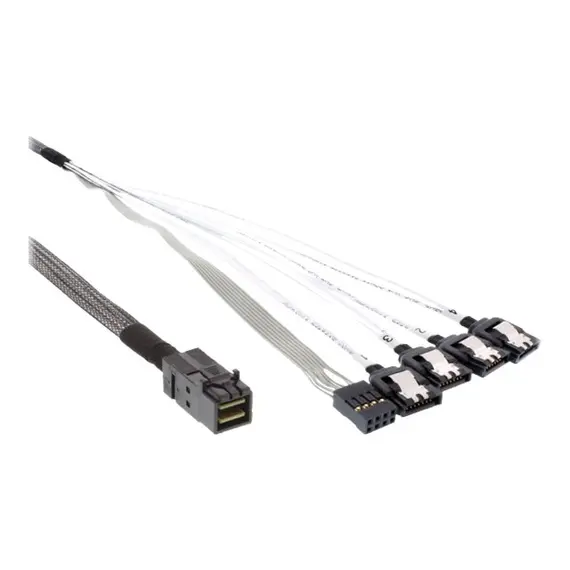 InLine 27630A - Mini SAS HD Cable, SFF-8643 to 4x SATA + Sideband, 0.5m