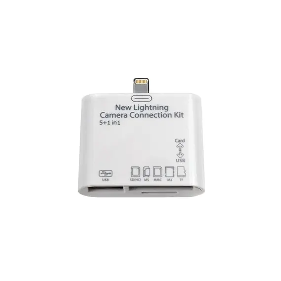 5 In 1 Lightning Adapter Camera Connection Kit SD TF Card Reader for iPad 4 Mini