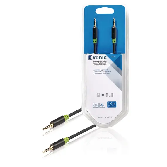 Konig KNA22000E10 - Audio Cable 3.5mm m/m, 1m