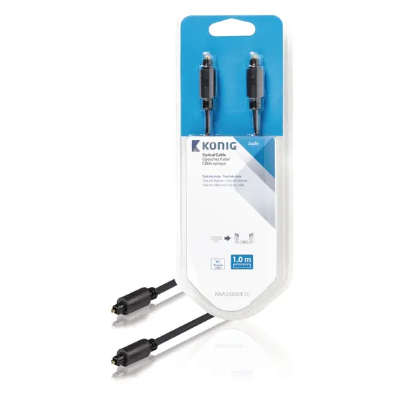 Konig KNA25000E10 - Digital Audio Cable, TosLink M/M, 1m