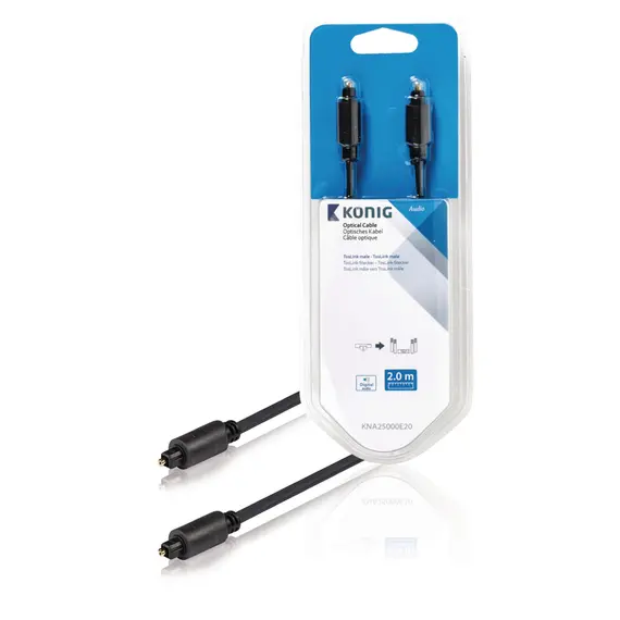 Konig KNA25000E20 - Digital Audio Cable, TosLink, M/M, 2m
