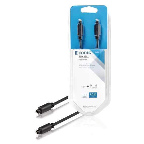 Konig KNA25000E50 - Digital Audio Cable, TosLink, M/M, 5M