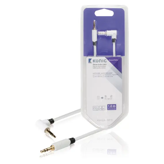 Konig KNM22600W10 - Audi Cable, 3.5mm, M/M, Angle, 1m