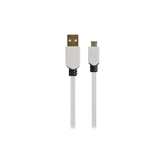 Konig KNM60410W10 - USB 2.0 Cable A Male to Micro B Male, Flat, 1m