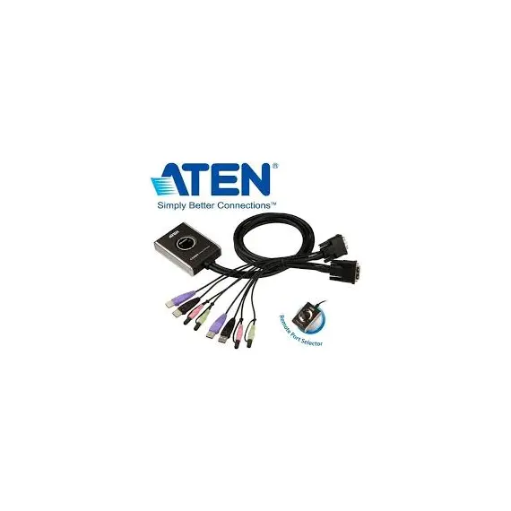 ATEN CS682 - 2-Port USB DVI/Audio Cable KVM Switch with Remote Port Selector