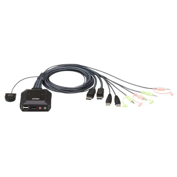 ATEN CS22DP-AT - 2-Port KVM Switch, Black