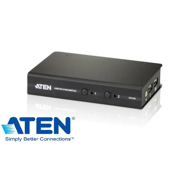 ATEN CS72D - 2-Port USB DVI/Audio Slim KVM Switch
