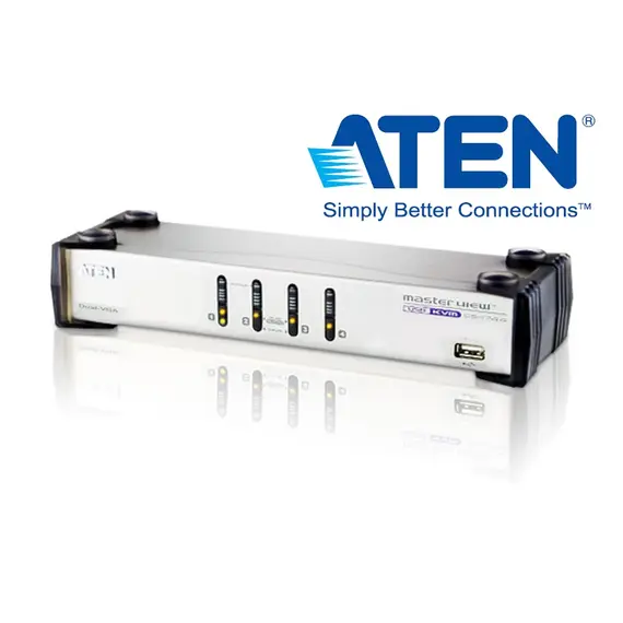 ATEN CS1744C-AT - 4-Port KVM Switch, Silver