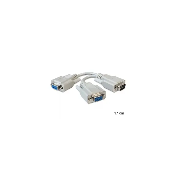 Delock 65403 - Adapter Serial D-Sub9 Male > 2 x Female, 17cm