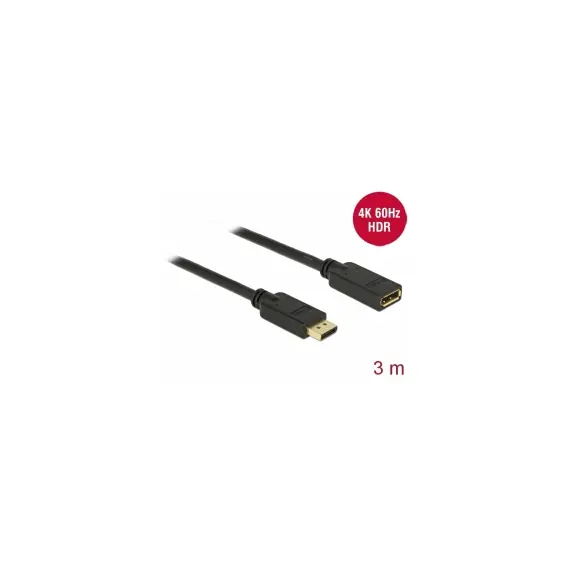 Delock D83811 - DisplayPort 1.2 Extension Cable, 4K 60Hz, 3m