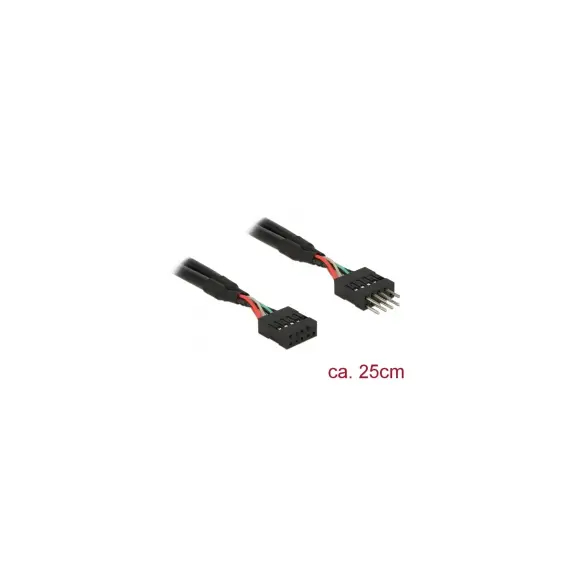 Delock 83873 - USB 2.0 Pin Header Extension Cable, 10-Pin Male / Female, 25cm